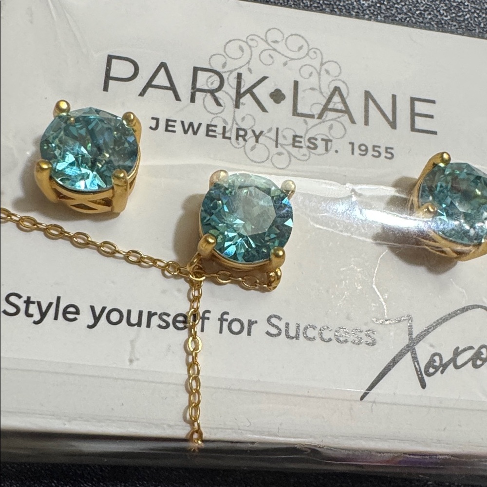 Park Lane Gold and Aqua Jewelry Set - Picture 2 of 3